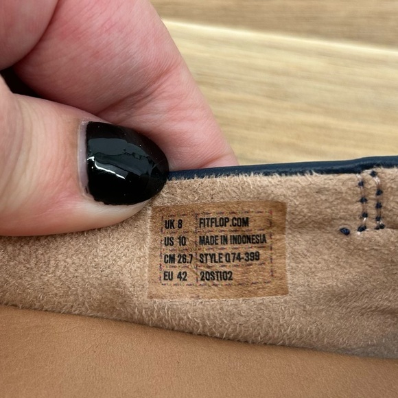 NEW FitFlop Allegro Midnight Navy Leather Ballerina Flats Size 10 - Picture 12 of 12